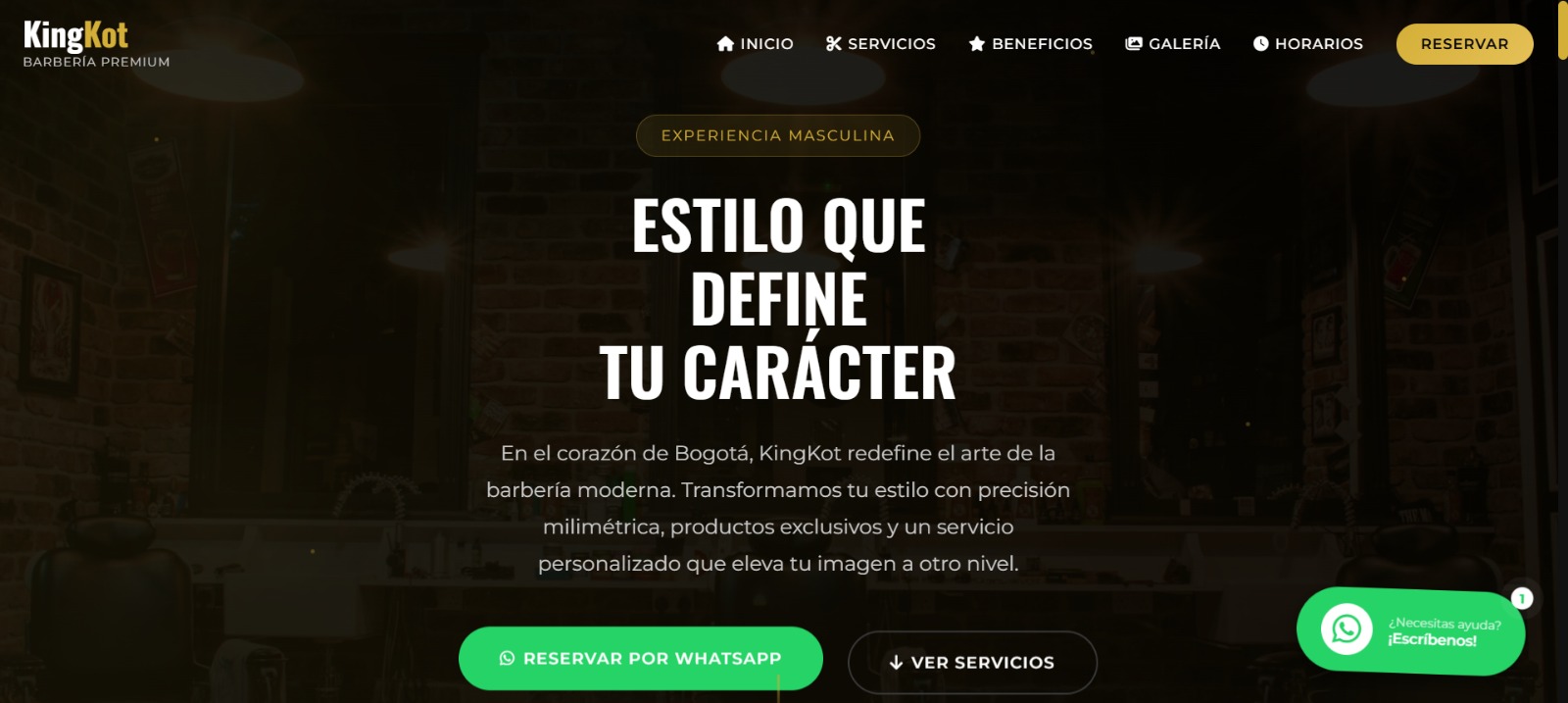 Vista previa de KingKot Barbería - Web para barbería moderna