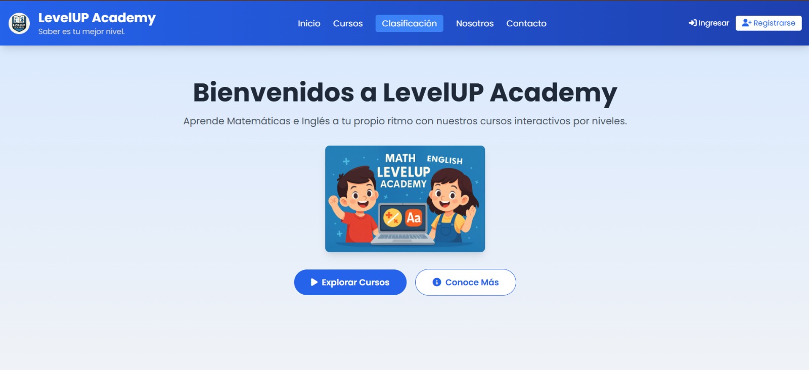 Vista previa de LevelUp Academy - Plataforma educativa
